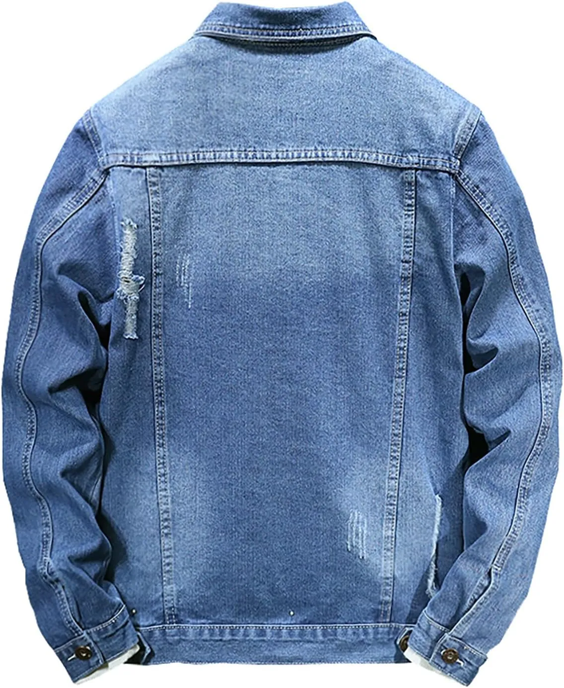 Jean Jackets for Men, Classic Trucker Slim Fit Casual Distressed Destroyed Denim Jackets, Motorcycle Denim Jackets