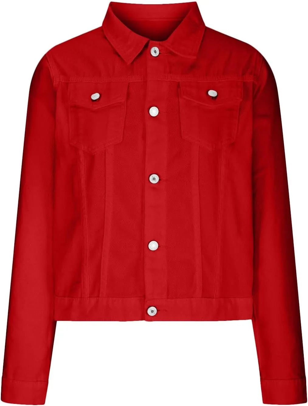 Jean Jackets for Women Trendy Button Down Denim Trucker Jackets Long Sleeves Solid Slim Shacket Jackets with Pockets
