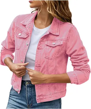 Jean Jackets for Women Trendy Button Down Denim Trucker Jackets Long Sleeves Solid Slim Shacket Jackets with Pockets