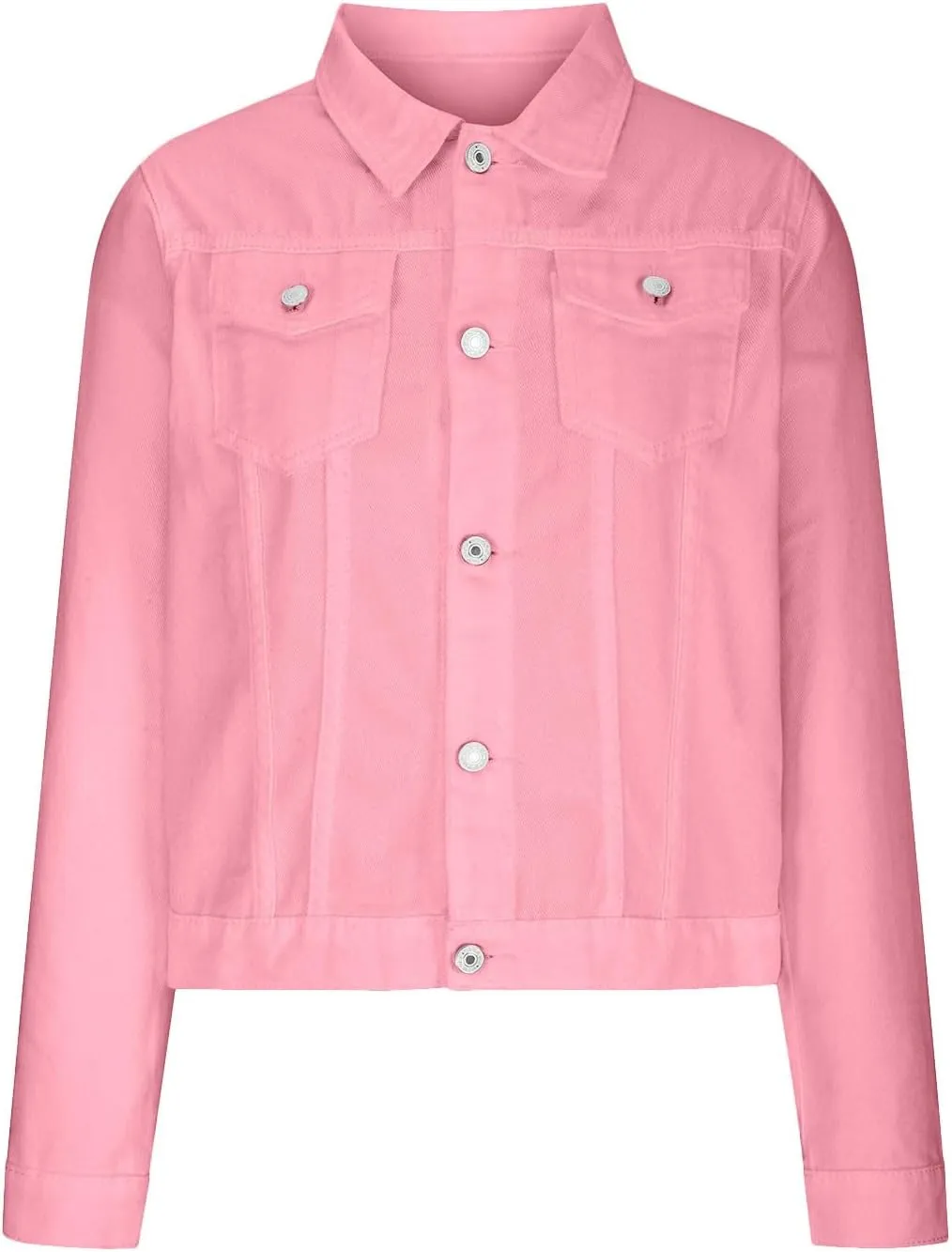Jean Jackets for Women Trendy Button Down Denim Trucker Jackets Long Sleeves Solid Slim Shacket Jackets with Pockets