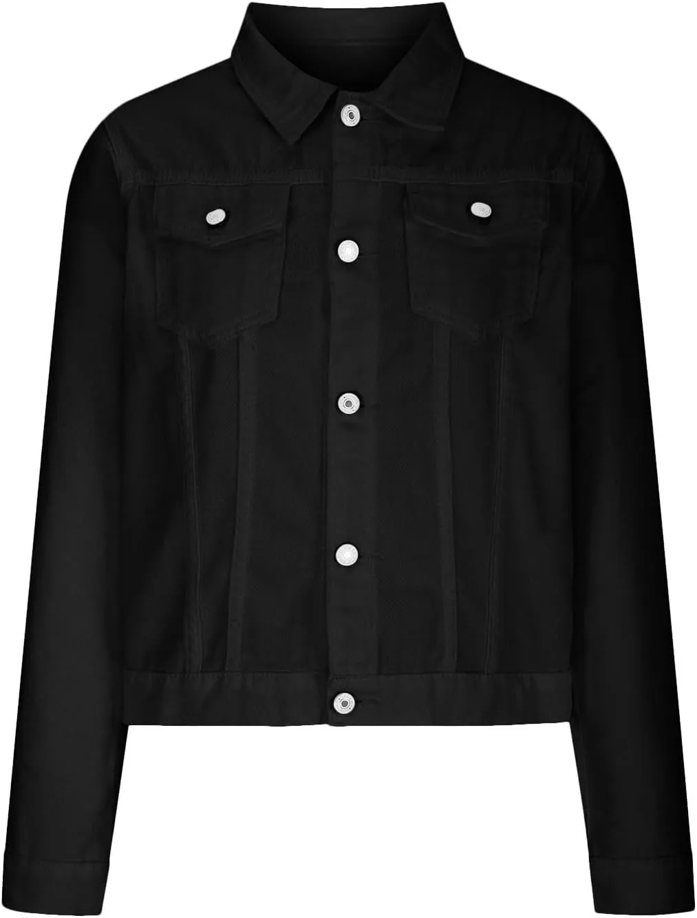 Jean Jackets for Women Trendy Button Down Denim Trucker Jackets Long Sleeves Solid Slim Shacket Jackets with Pockets