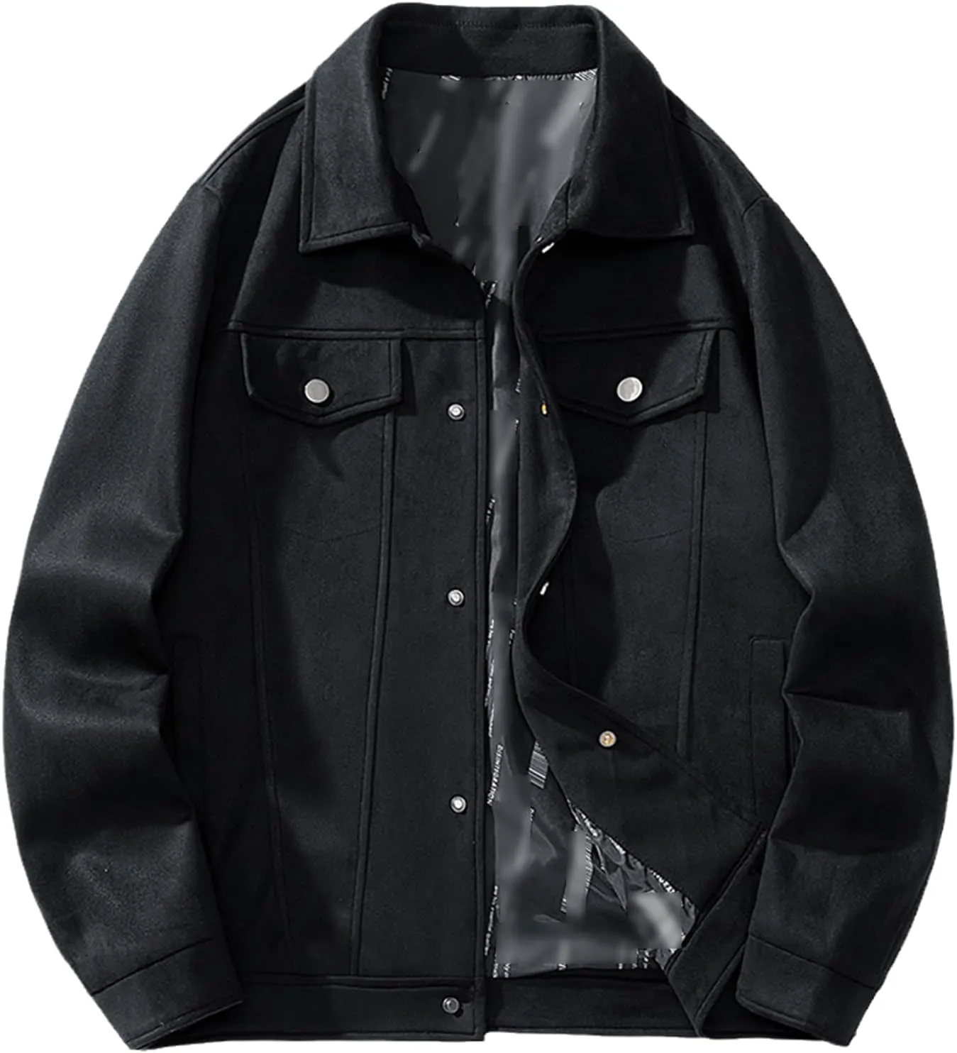 Jegsnoe Men's Suede Jackets Trucker Coats Autumn Winter Casual Vintage Streetwear Motorbike Jackets
