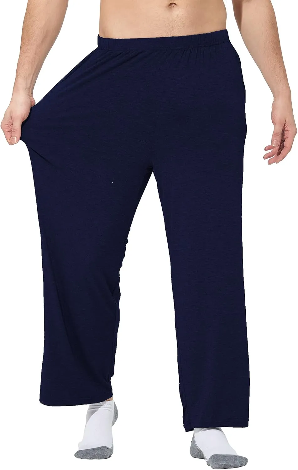 JOINFUN Mens Cotton Pajama Pants, Soft Lounge Pants with Pockets Elastic Sleep Pj Bottoms