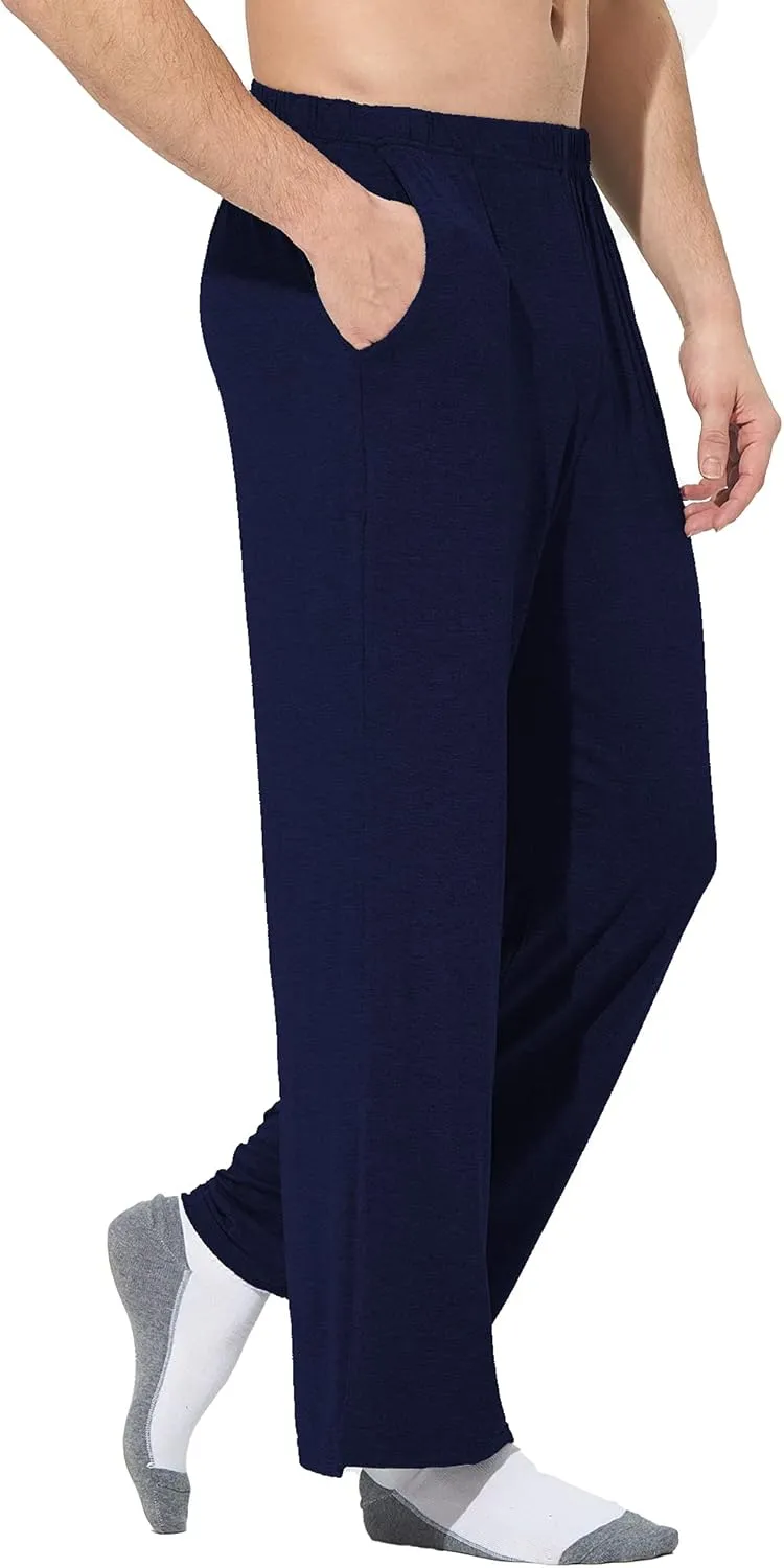 JOINFUN Mens Cotton Pajama Pants, Soft Lounge Pants with Pockets Elastic Sleep Pj Bottoms