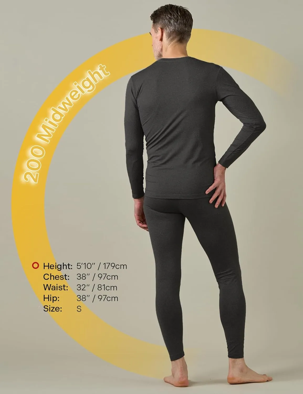 LAPASA Men's Thermal Underwear Set Soft Fleece Lined Long Johns Light/Mid/Heavy Weight Base Layer Top & Bottom M11/M24/M57