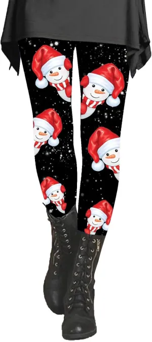 Leggings for Women Printed High Waist Leggings Fashion Casual Trousers Womens Christmas Pants Sequin Leggings Women