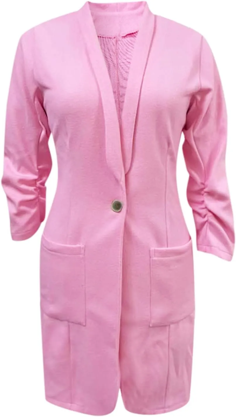 Lightweight Blazer for Women Business Women's Tops Buttonn Prtite Funny Jackets Fitted With Pockets Blazer