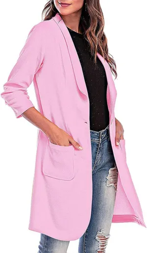 Lightweight Blazer for Women Business Women's Tops Buttonn Prtite Funny Jackets Fitted With Pockets Blazer