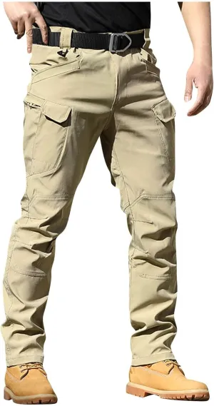Lightweight Work Pants for Men Baggy Ripstop Waterproof Stretch Tactical Pants Casual Straight Leg Cargo Pants Outdoor Multi Pockets Fishing Travel Hiking Pants Motorcycle Pants Construction Pants