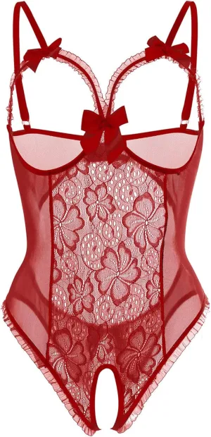 Lingerie for Women Sexy One-Piece Teddy Lingerie Bodysuit Lace Nightie