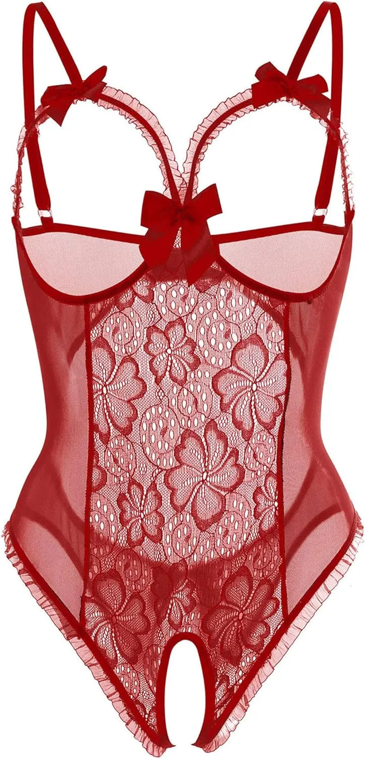 Lingerie for Women Sexy One-Piece Teddy Lingerie Bodysuit Lace Nightie