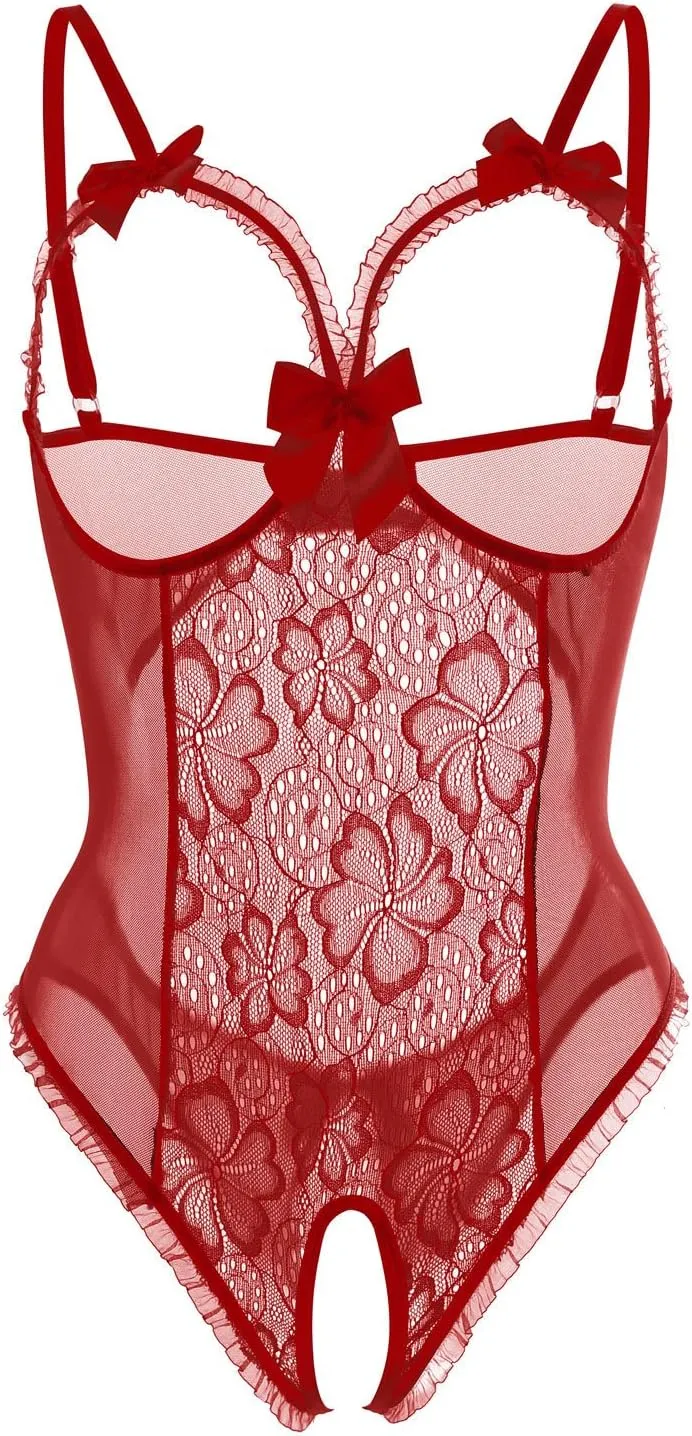 Lingerie for Women Sexy One-Piece Teddy Lingerie Bodysuit Lace Nightie