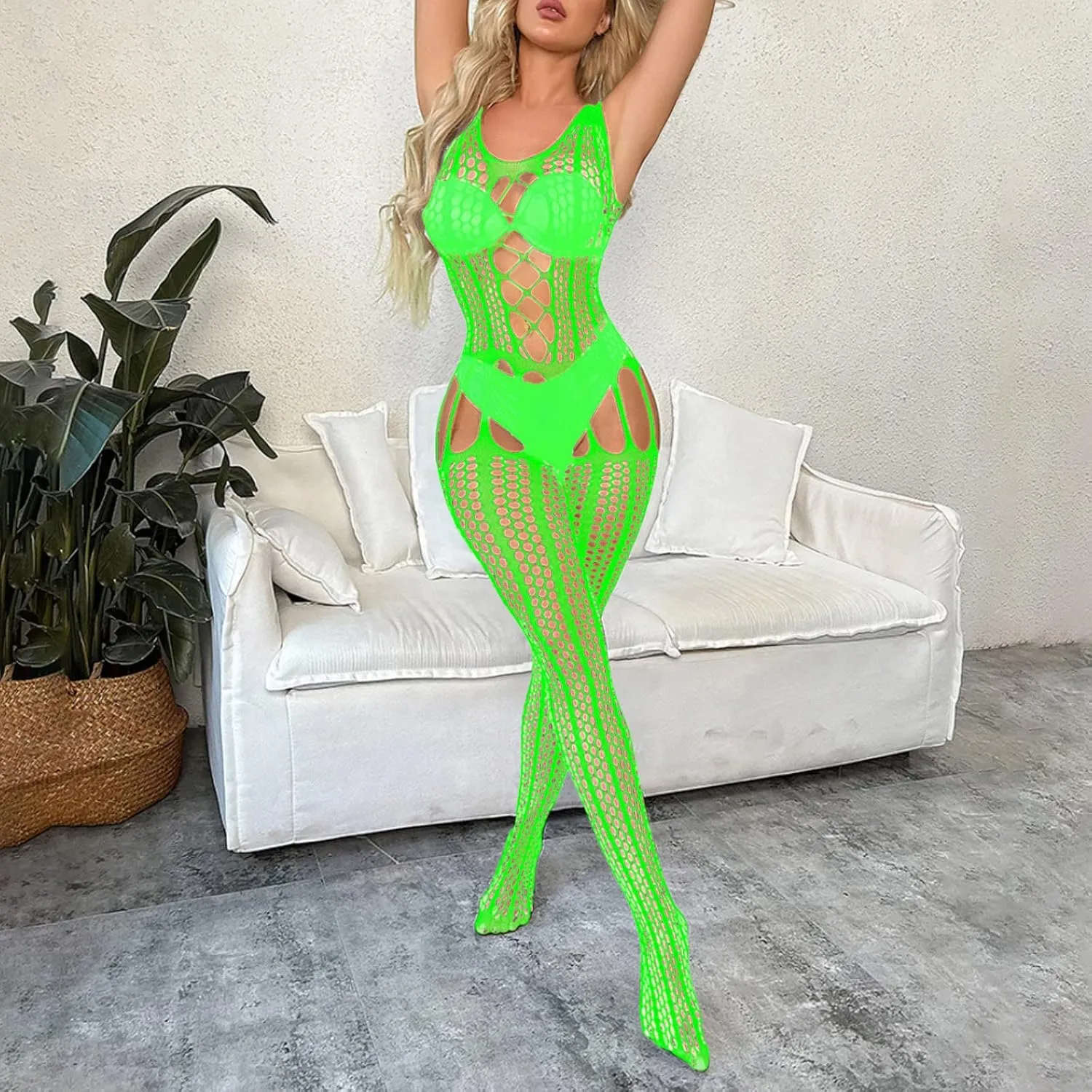Lingerie Sets for Women Sexy Leg Strap Teddy Babydoll Nightgown Bodysuit Ruffle Sheer Mesh Ruched