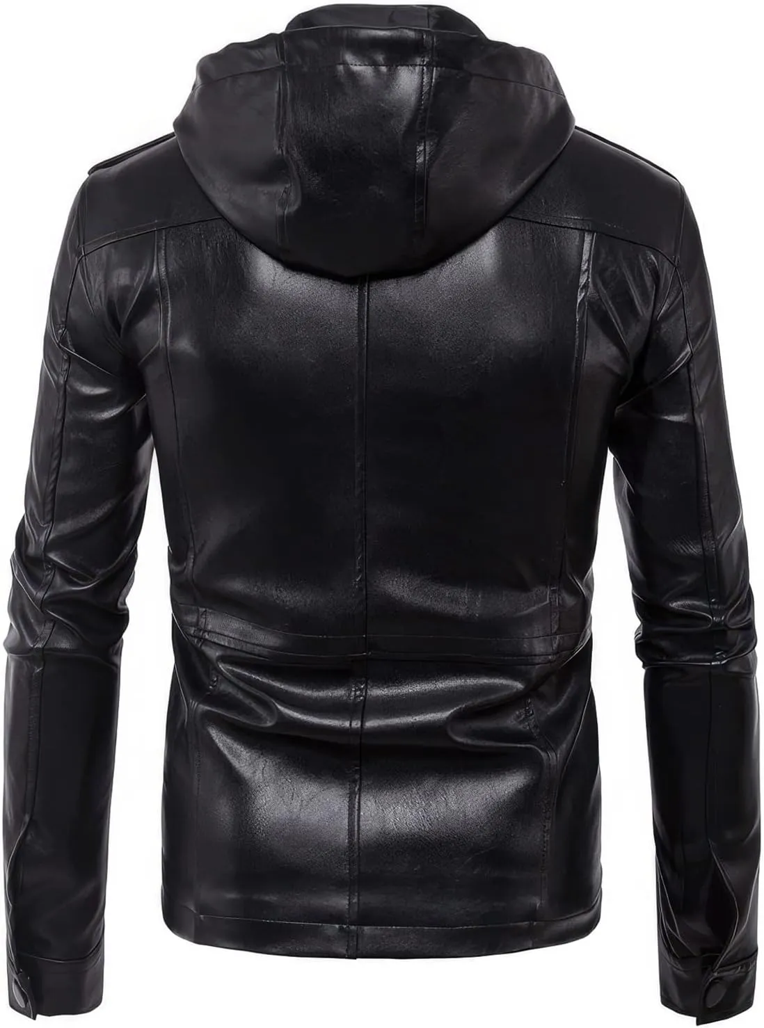 Luxus Jackets Genuine Lambskin Leather Jackets for Men with Removable Hood