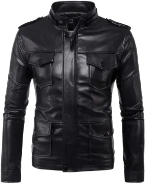 Luxus Jackets Genuine Lambskin Leather Jackets for Men with Removable Hood
