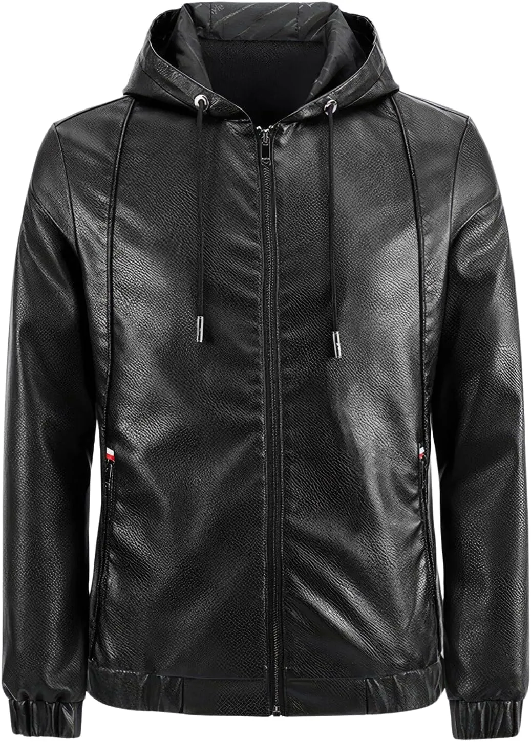 Luxus Jackets Genuine Lambskin Leather Jackets for Men with Removable Hood