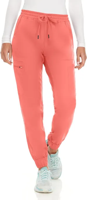 MediChic Women's Seven Pocket Cargo Scrub Pants Joggers with 4-Way Stretch Scrubs, Easy Care for Women