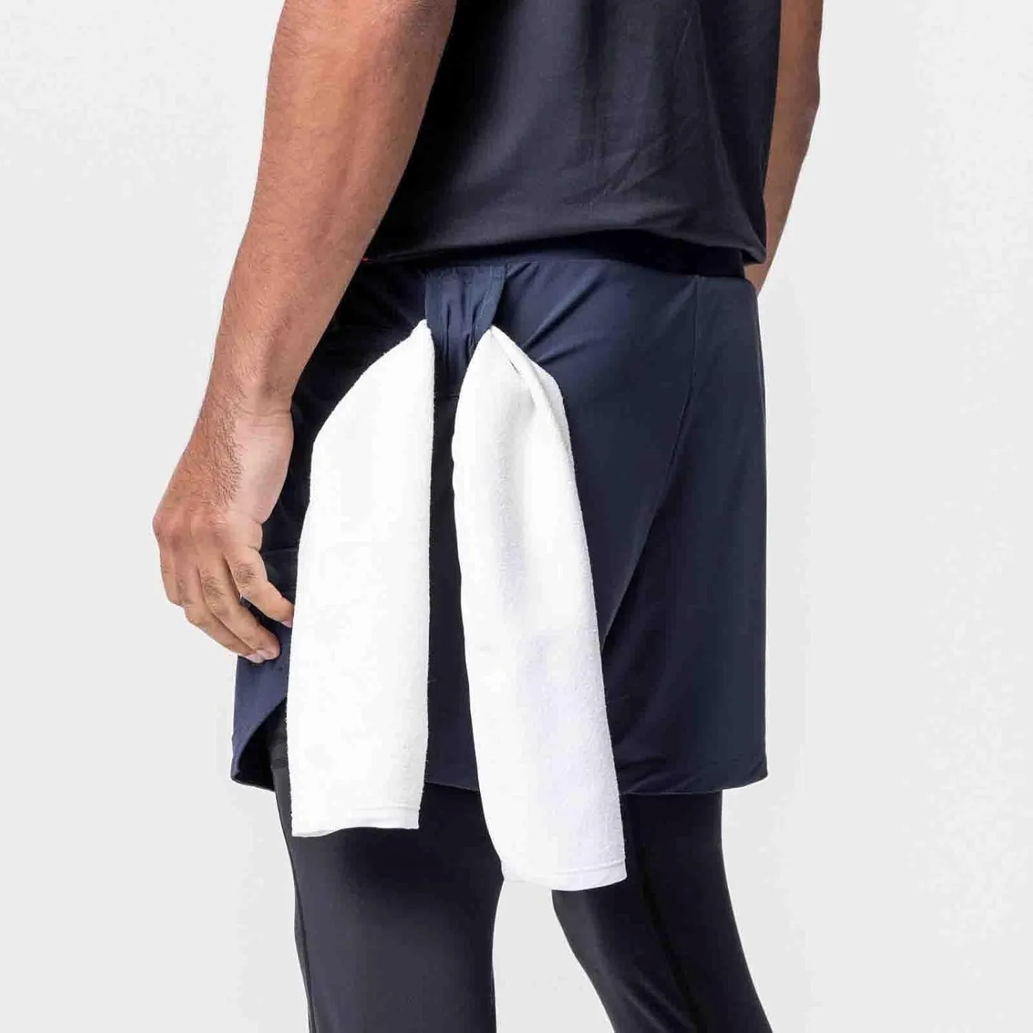 Men's 2 in 1 Running Pants Compression Athletic Pants Tights Quick Dry Gym Workout Legging Shorts with Zipper Pockets
