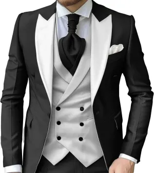 Mens 3 Piece Suits Slim Fit Tuxedo for Men Wedding Prom Suits Fashion Formal