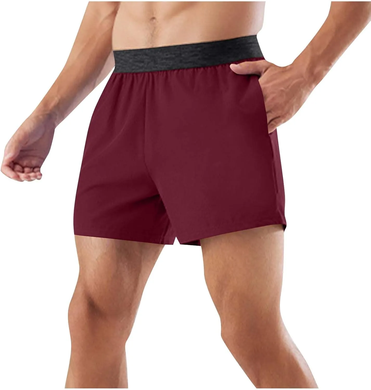 Men's Athletic Running Shorts Lightweight Quick Dry Gym Workout Shorts Outdoor Sports Shorts with Pockets