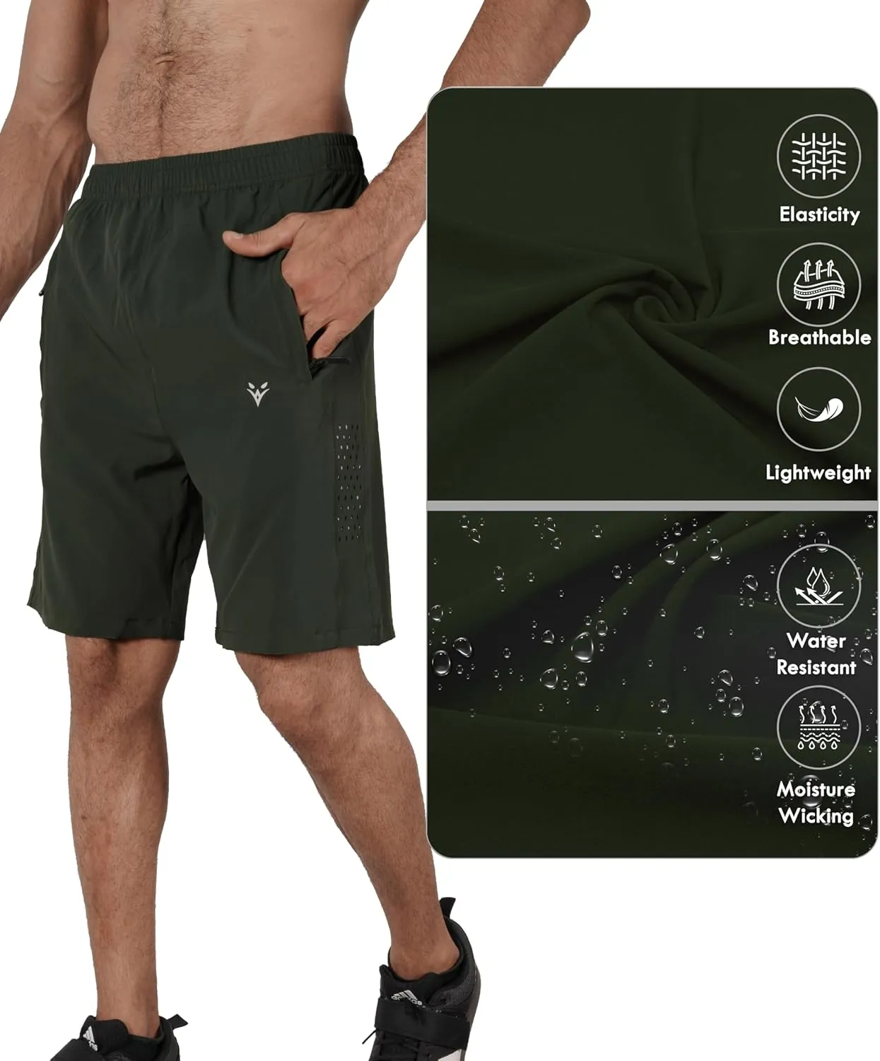 Men's Athletic Running Shorts Quick Dry Workout Shorts Lightweight Sports Gym Basketball Shorts Hiking