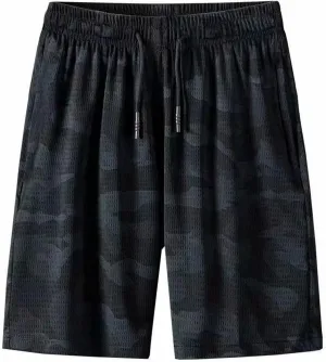 Men's Athletic Shorts Solid Color Beach Sports Fitness Casual Loose Fitness Shorts for Running Casual Activewear