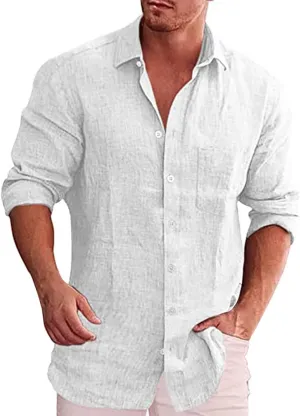 Mens Button Down Shirts Casual Long Sleeve Shacket Jacket Casual Lapel Collar Trucker Shacket Jacket Lightweight Jacket