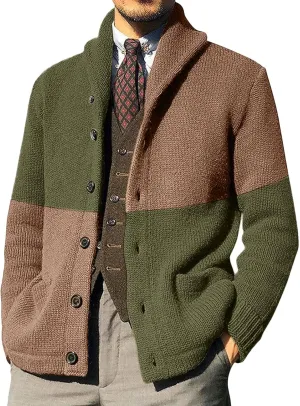 Mens Cardigan Sweater Casual Button Down Long Sleeve V Neck Cable Knitt Sweaters Lightweight Cardigan Sweaters Coat