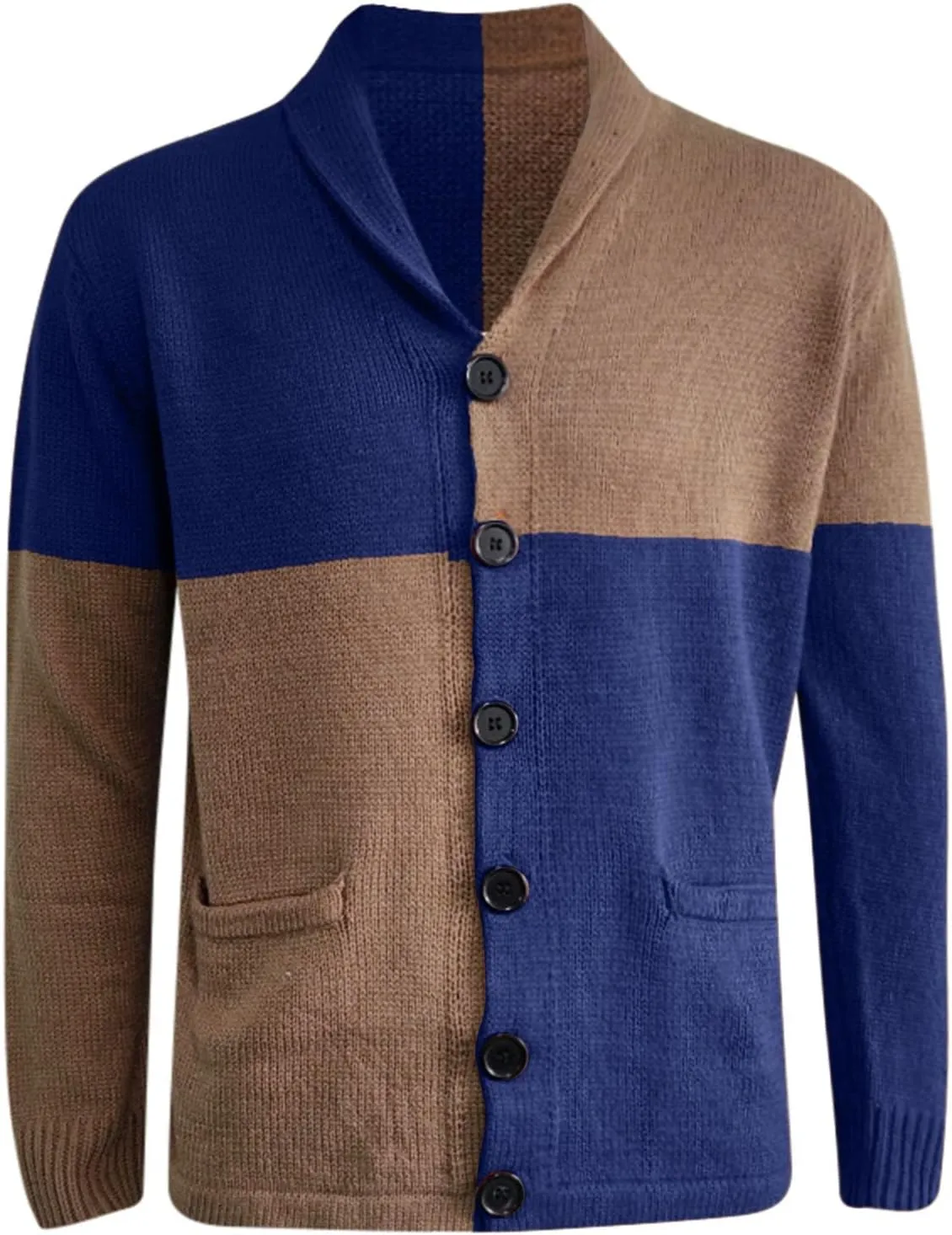 Mens Cardigan Sweater Casual Button Down Long Sleeve V Neck Cable Knitt Sweaters Lightweight Cardigan Sweaters Coat