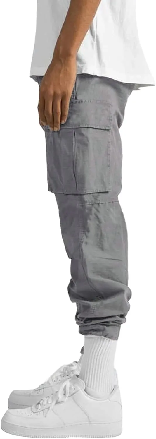 Men's Cargo Pants Casual Joggers Athletic Pants Loose Straight Sweatpants Outdoor Lightweight Tactical with Pockets