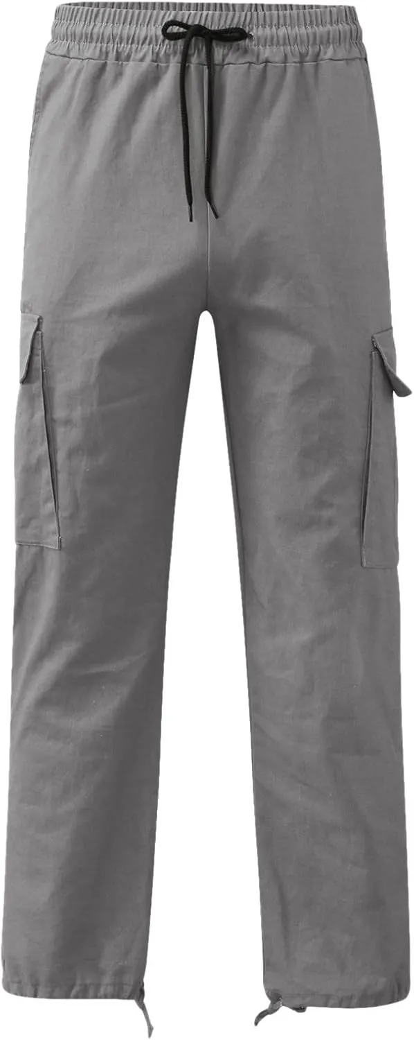Men's Cargo Pants Casual Joggers Athletic Pants Loose Straight Sweatpants Outdoor Lightweight Tactical with Pockets