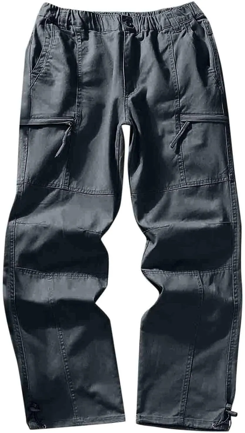 Men's Cargo Pants Mens Fashion Casual Multi Pocket Zipper Buckle Male Cargo Pants Outdoor Pants Tooling Pants
