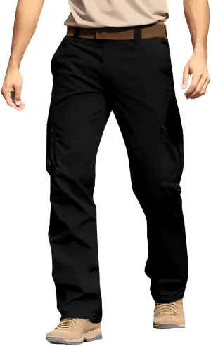 Mens Cargo Pants Relaxed Fit Hiking Work Pants Ripstop Lightweight Flex Tactical Pants with Pockets Chino Pants