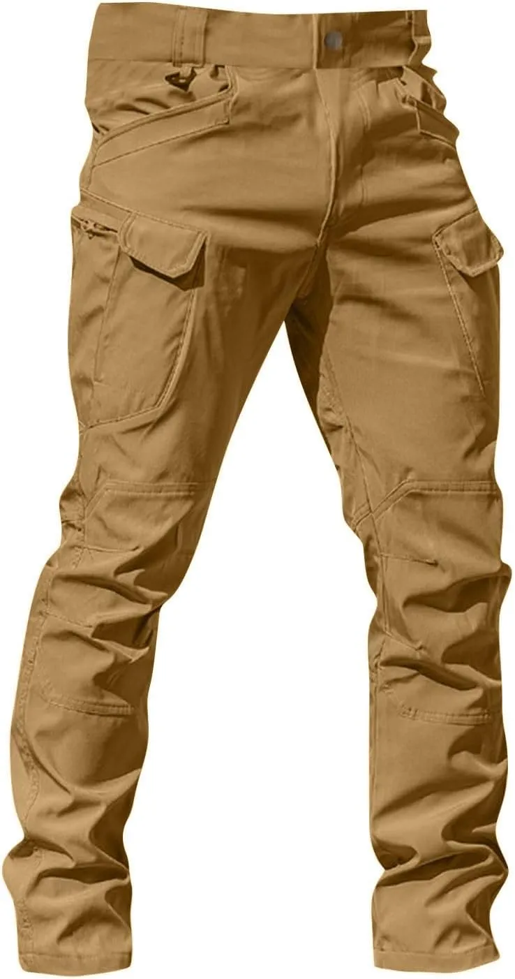 Mens Cargo Pants Relaxed Fit Stretch Construction Work Pants Outdoor Lightweight Ripstop Tactical Pants Hiking Pants