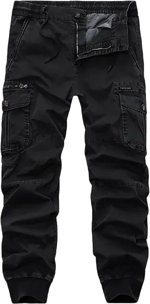 Mens Cargo Pants Slim Fit Hiking Pants Men Casual Lightweight Joggers Work Pants Multi-Pocket Military Pants