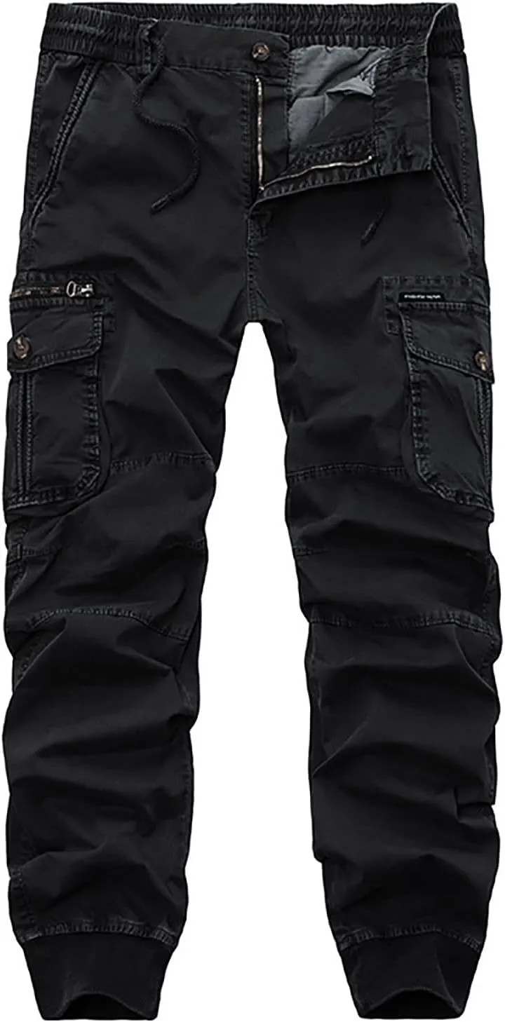 Mens Cargo Pants Slim Fit Hiking Pants Men Casual Lightweight Joggers Work Pants Multi-Pocket Military Pants