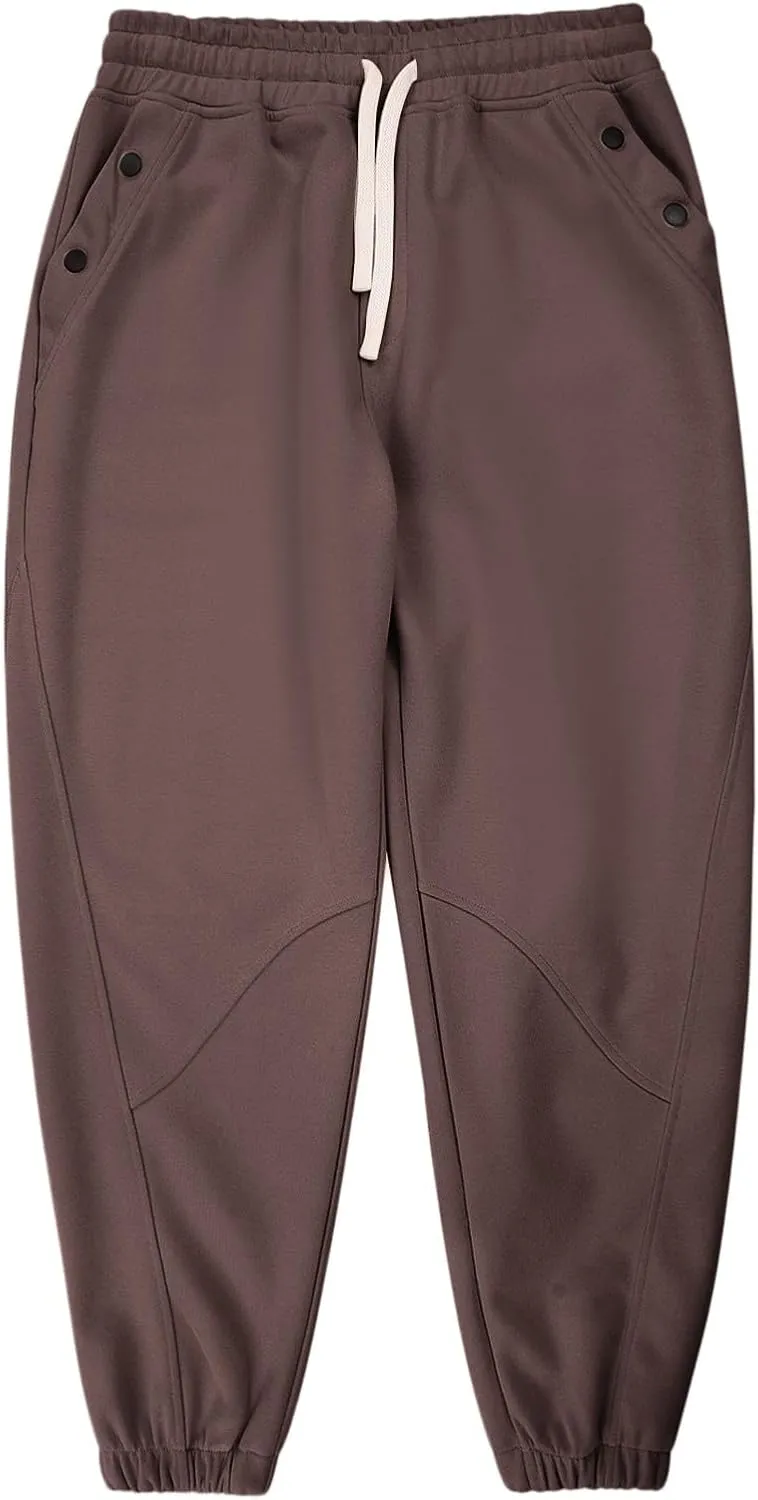 Men's Casual Jogger Pants Cotton Elastic Waist Drawstring Chinos Hiking Travel Pants Cargo Joggers with Pockets