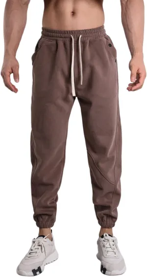 Men's Casual Jogger Pants Cotton Elastic Waist Drawstring Chinos Hiking Travel Pants Cargo Joggers with Pockets