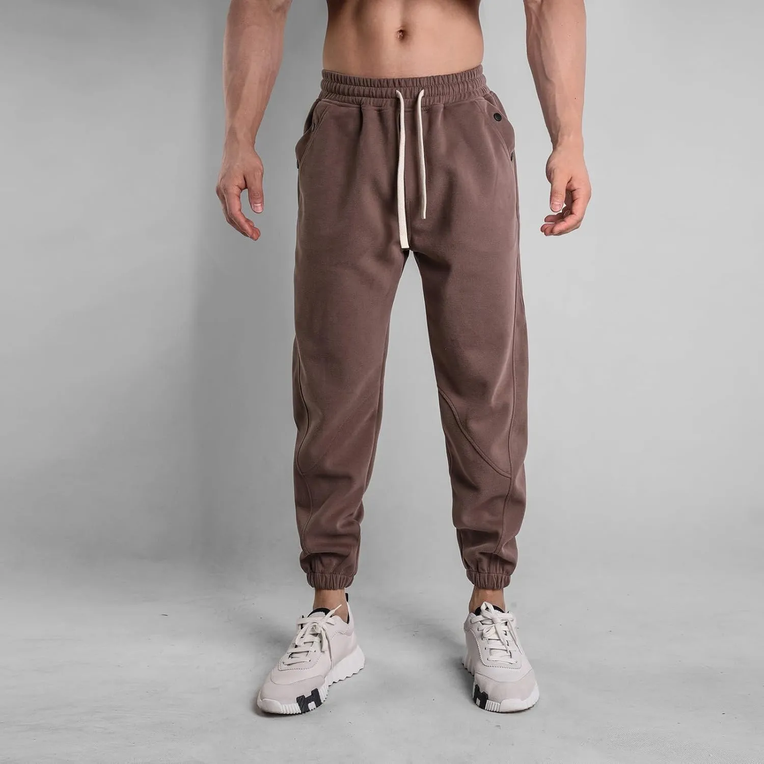 Men's Casual Jogger Pants Cotton Elastic Waist Drawstring Chinos Hiking Travel Pants Cargo Joggers with Pockets