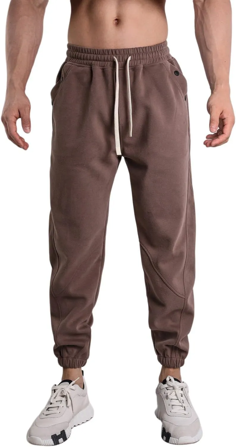 Men's Casual Jogger Pants Cotton Elastic Waist Drawstring Chinos Hiking Travel Pants Cargo Joggers with Pockets