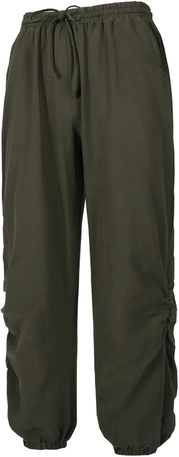 Men's Casual Pants Linen Pants Drawstring Beach Trousers Relaxed-Fit Yoga Pants Summer Elastic Waist Pants