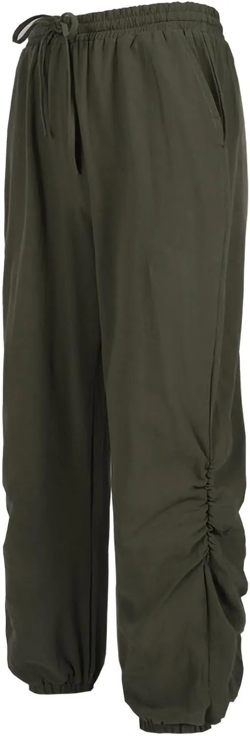 Men's Casual Pants Linen Pants Drawstring Beach Trousers Relaxed-Fit Yoga Pants Summer Elastic Waist Pants