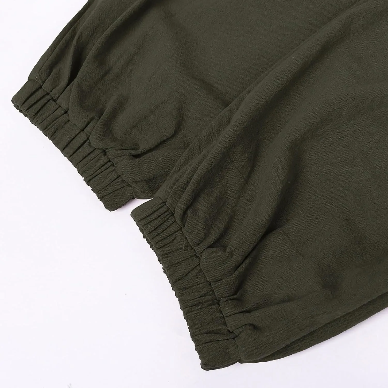 Men's Casual Pants Linen Pants Drawstring Beach Trousers Relaxed-Fit Yoga Pants Summer Elastic Waist Pants