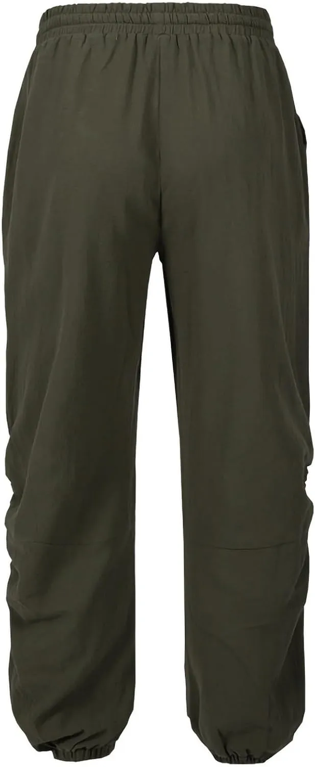 Men's Casual Pants Linen Pants Drawstring Beach Trousers Relaxed-Fit Yoga Pants Summer Elastic Waist Pants