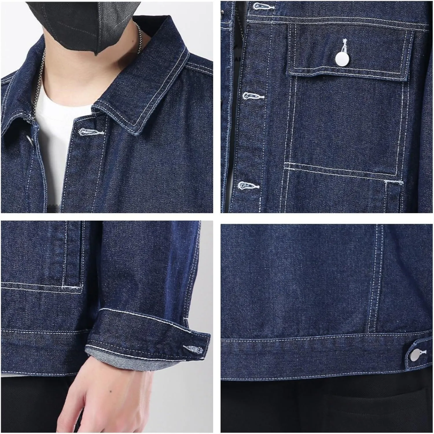 Men's Classic Lapel Denim Jackets Regular Fit Trucker Jackets Spring Fall Outfits