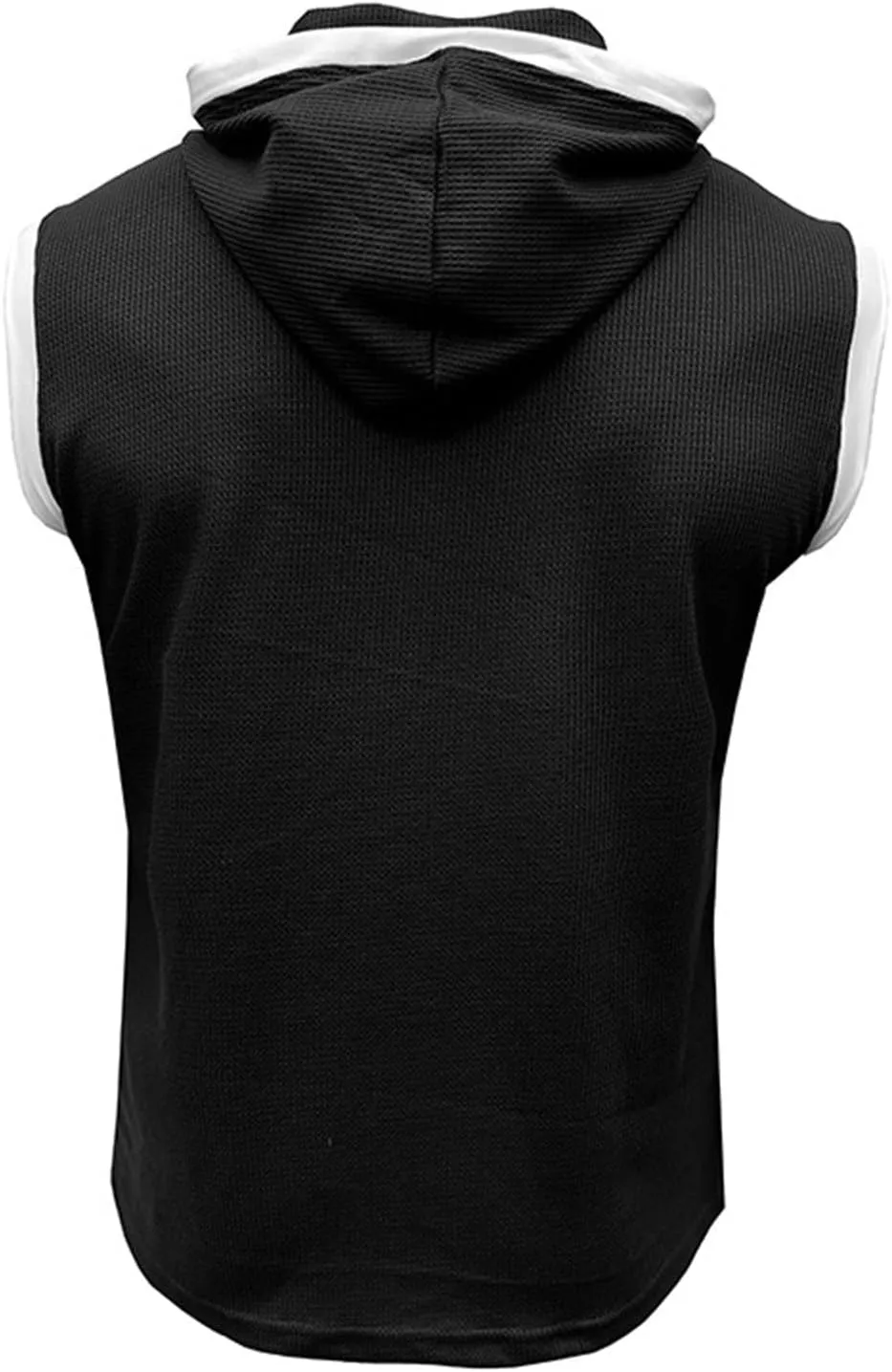 Men's Compression Shirts Trendy V Neck Hooded Pullover Tops Sleeveless Slim Fit Sweatshirt Bodybuilding Gym Tee Solid