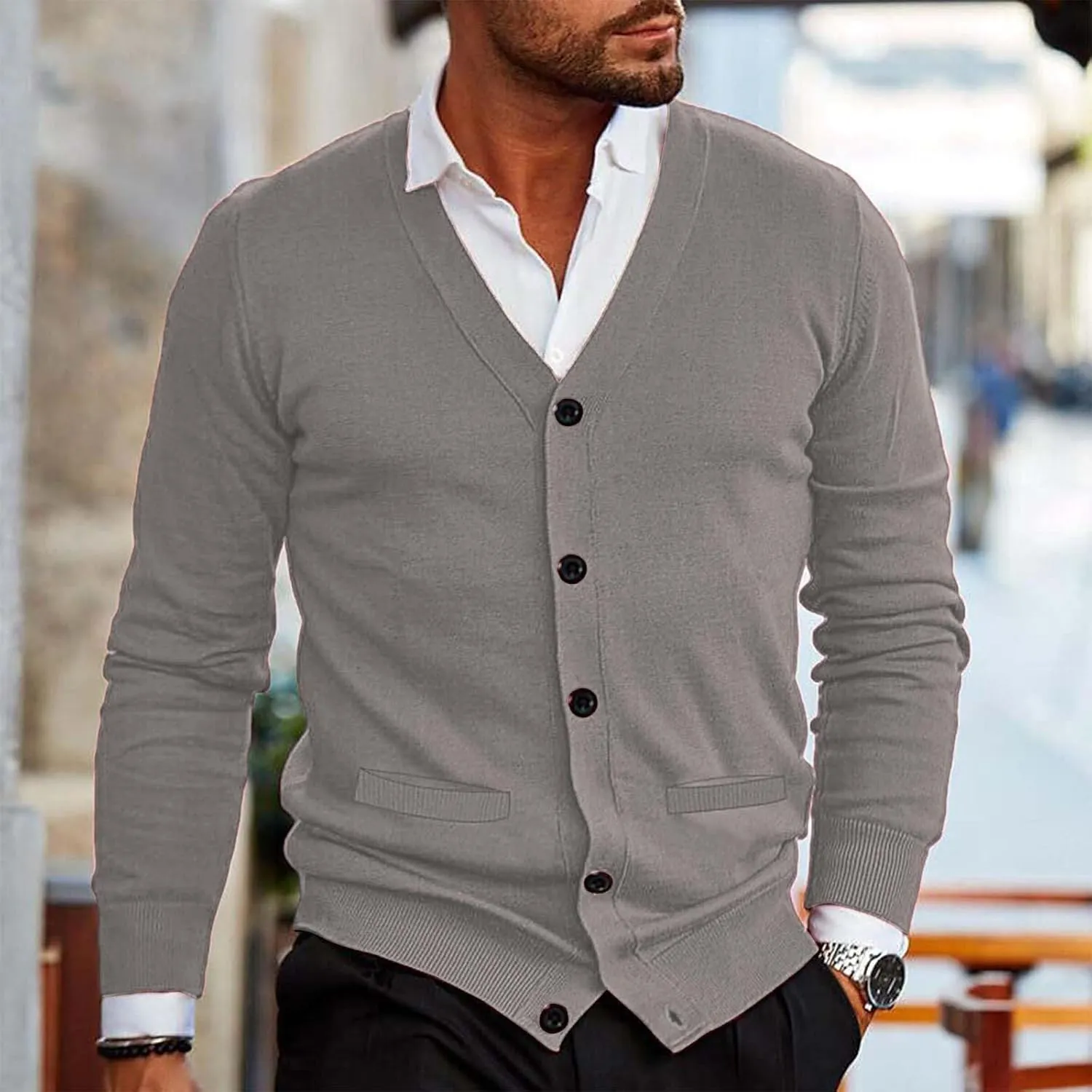 Mens Cotton Cardigan Sweater Casual Long Sleeve Shawl Collar Buttons Down Cable Knit Cardigan Sweater Cardigan Sweater