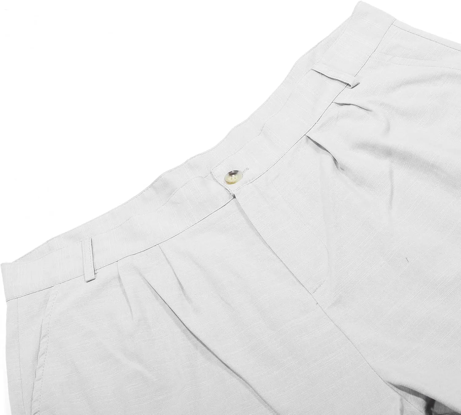 Mens Cotton Linen Dress Pants Zipper Loose Fit Straight Wide Leg Trouser Summer Lightweight Breathable Beach Pants