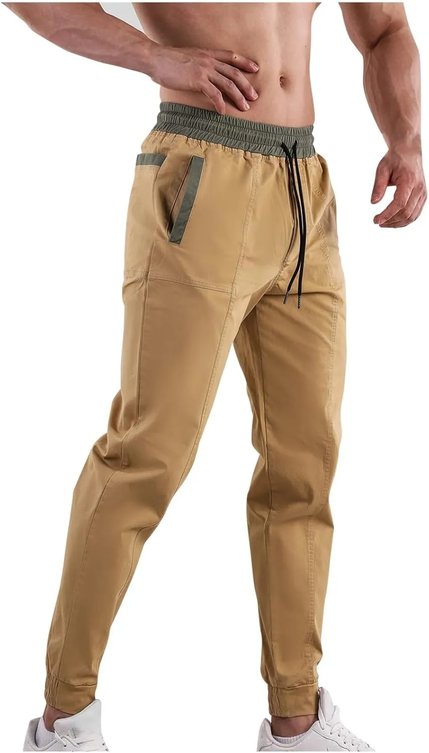 Mens Drawstring Hiking Cargo Pants Outdoor Performance Pants Leisure Belted Foot Pants Fashion Pants Fall Pants