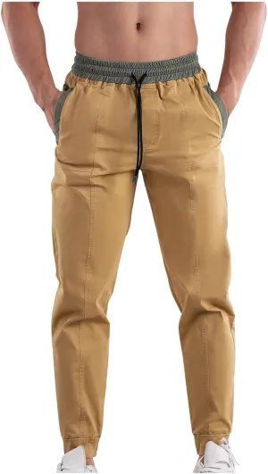 Mens Drawstring Hiking Cargo Pants Outdoor Performance Pants Leisure Belted Foot Pants Fashion Pants Fall Pants